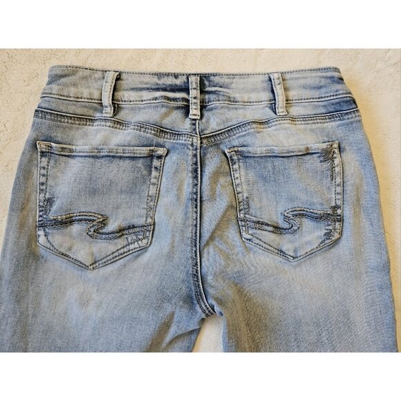 Silver Jeans Womens 30 x 31 Suki Mid Rise Skinny Super Stretch Light Wash - Picture 7 of 13